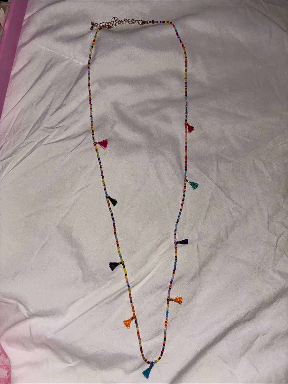 Colorful Beaded Tassel Necklace